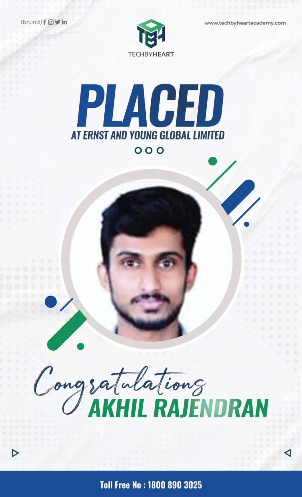 Akhil Rajendran Placed at Ernst Young Global
